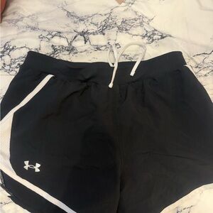 Under Armour Women's Black and White Athletic Shorts